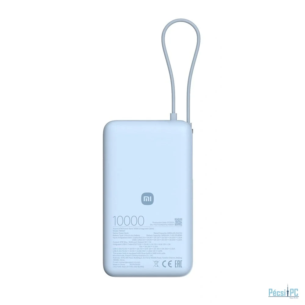 Xiaomi 67W 10000mAh PowerBank (Integrated Cable) Ice Blue