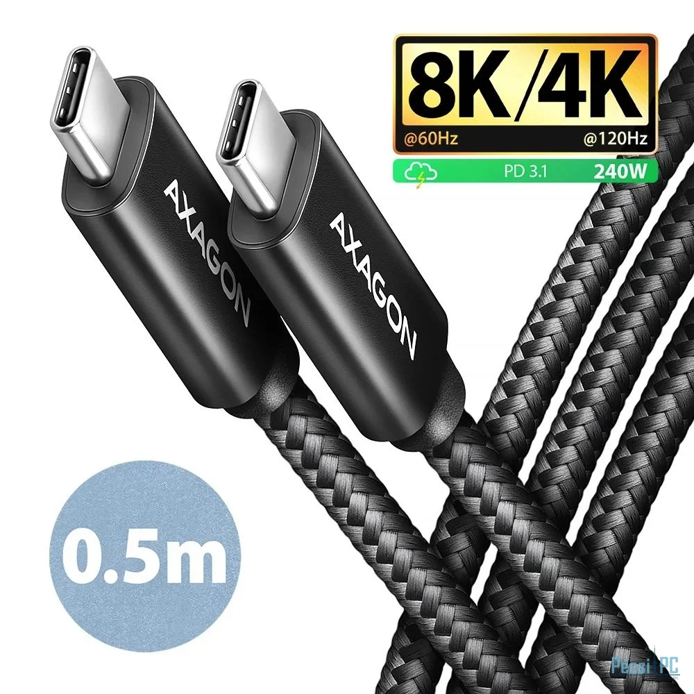 AXAGON BUCM4X-CM10AB NEWGEN USB-C <> USB-C 4 Gen 3x2 Cable 0,5m Black