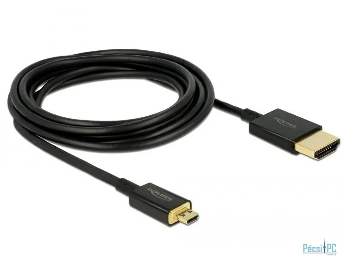 DeLock High Speed HDMI with Ethernet - HDMI-A male > HDMI Micro-D male 3D 4K 3m Active Slim High Quality cable