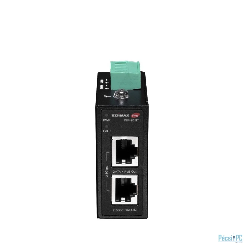 Edimax IGP-201IT Industrial IEEE 802.3at 2.5 Gigabit PoE+ DIN-Rail Injector