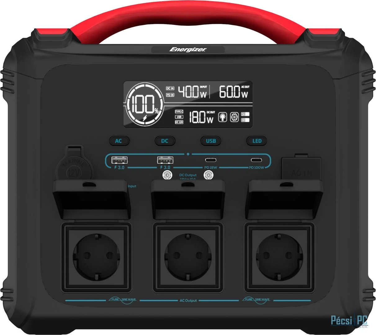 Energizer PPS1100W2F 294000mAh Power Station Black