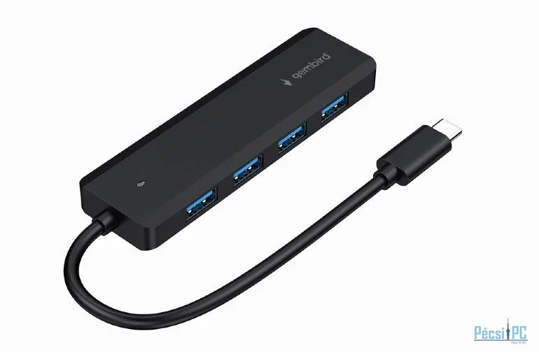 Gembird 4-portos USB3.1 Type-C HUB Black