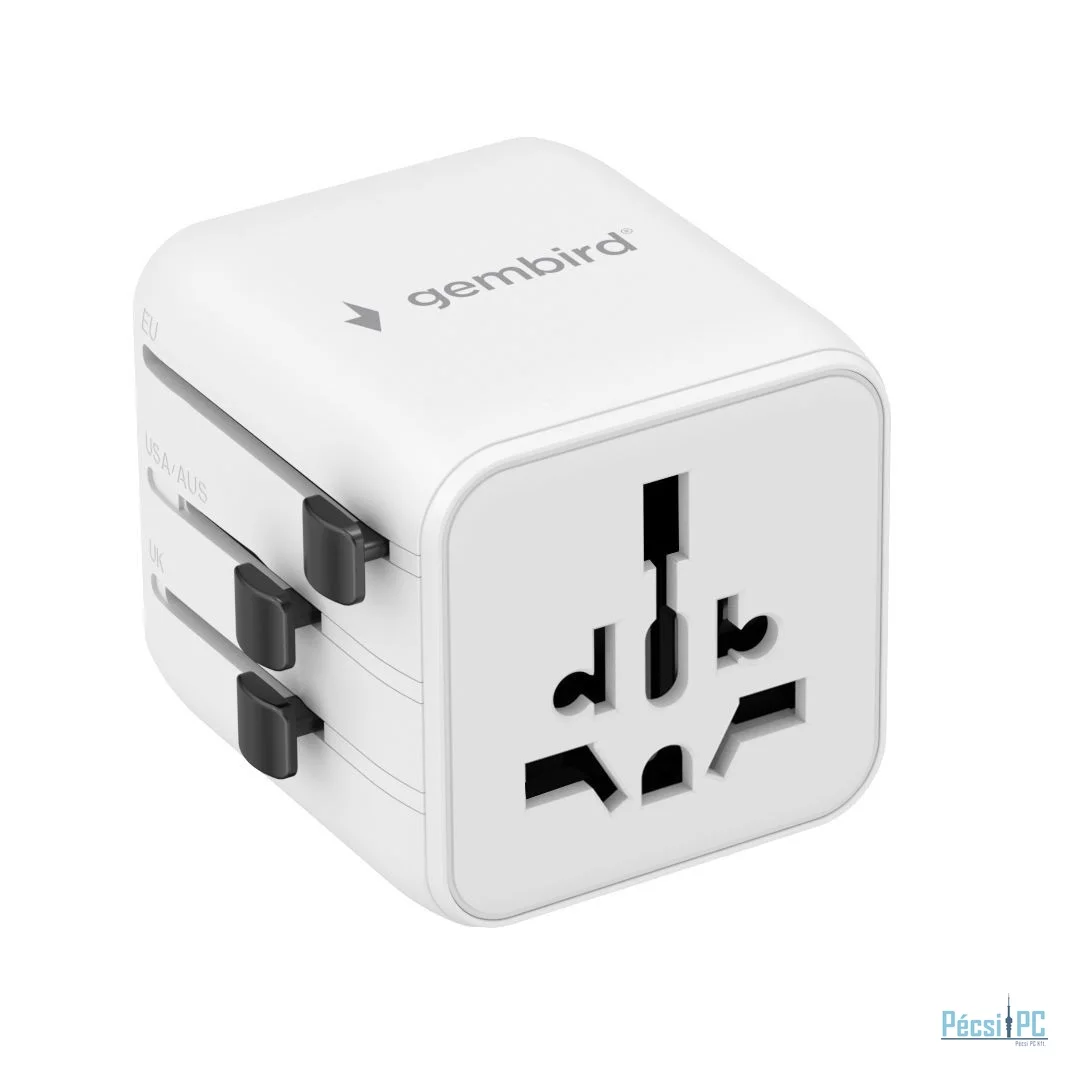 Gembird Universal travel power adapter White