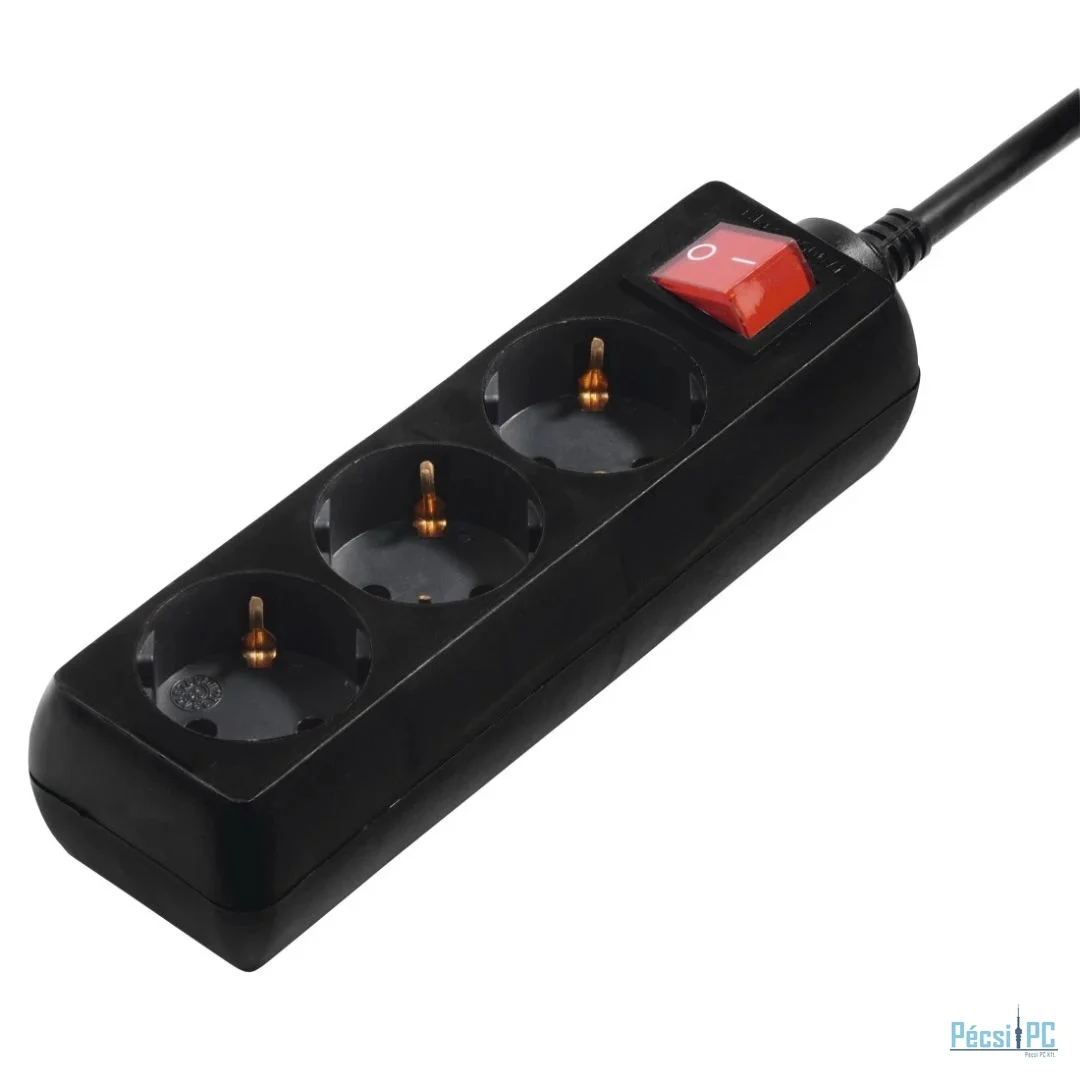 Hama Hálózati Elosztó Kapcsolóval 3DIN 5m Black