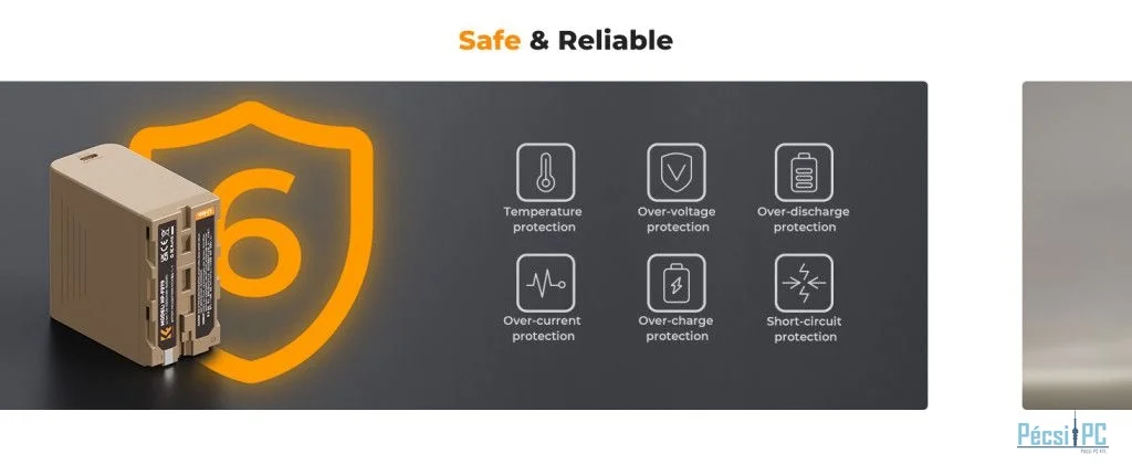 K&F Concept K&F Concep NP-F970 akkumulátor 10500mAh, USB-C csatlakozóval