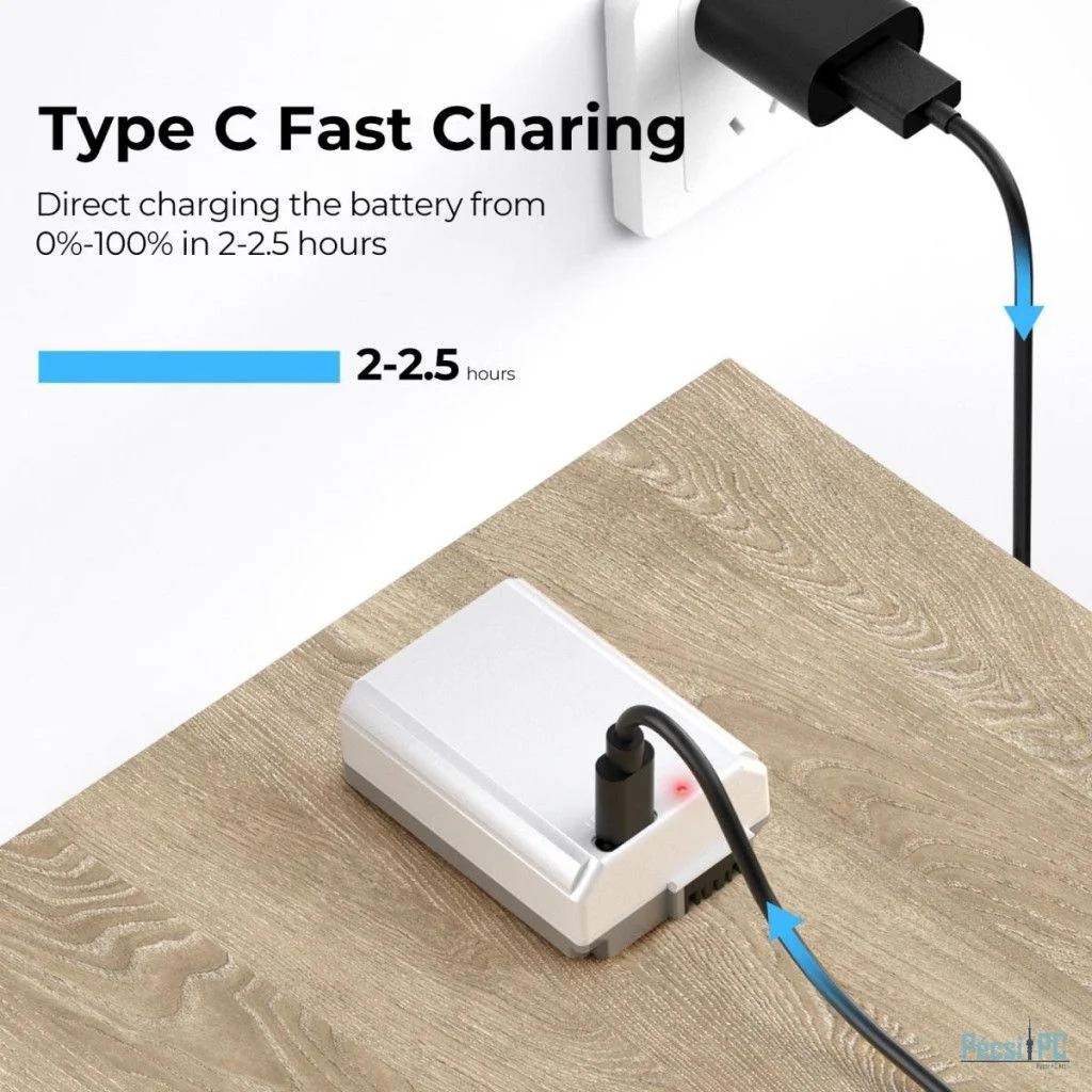 K&F Concept K&F Concep NP-FW50 akkumulátor, 2db, 1100mAh, USB-C csatlakozóval