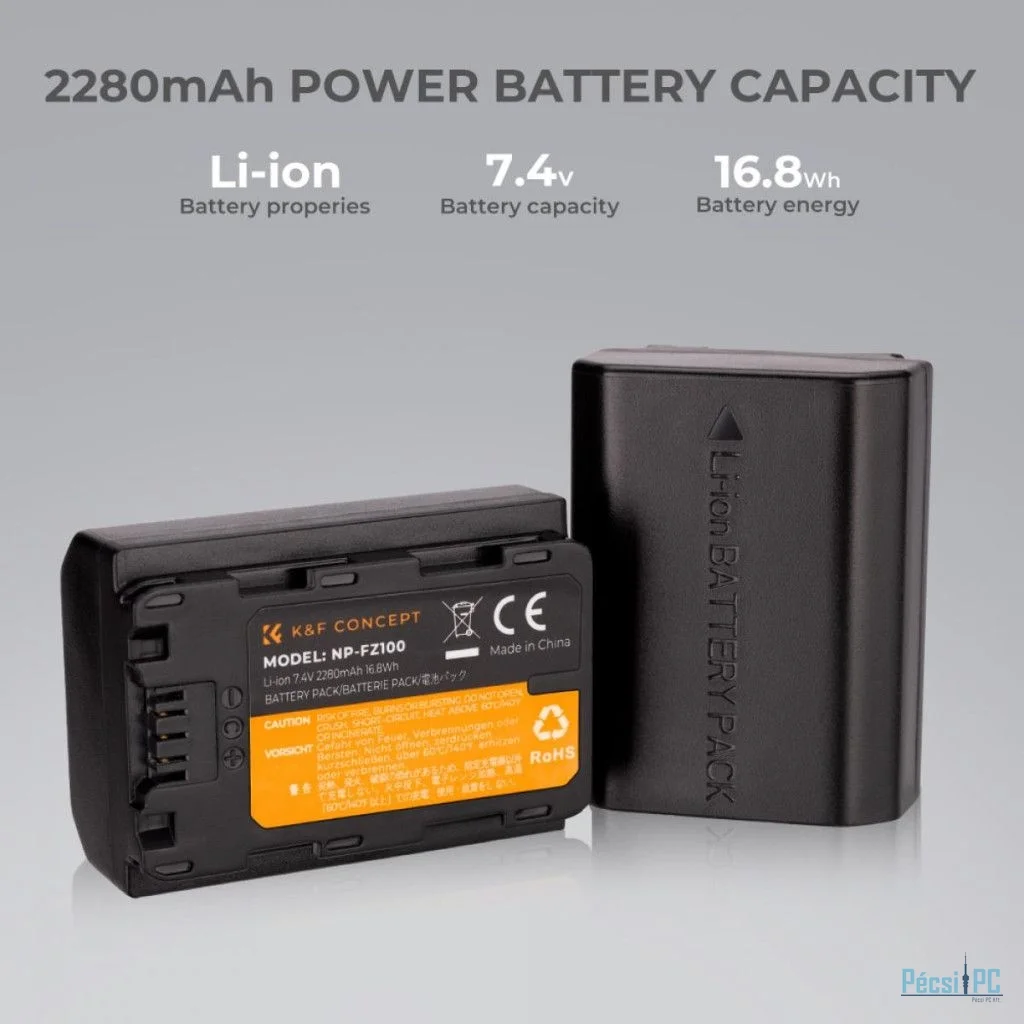 K&F Concept FZ100 akkumulátor, 2280mAh