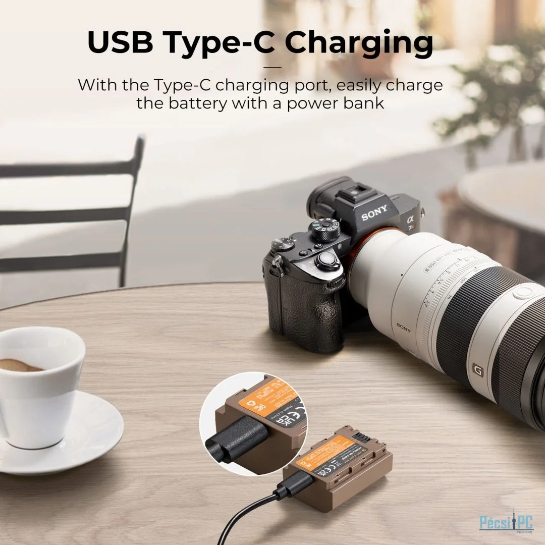 K&F Concept NP-FZ100 akkumulátor 2280mAh, USB-C csatlakozóval