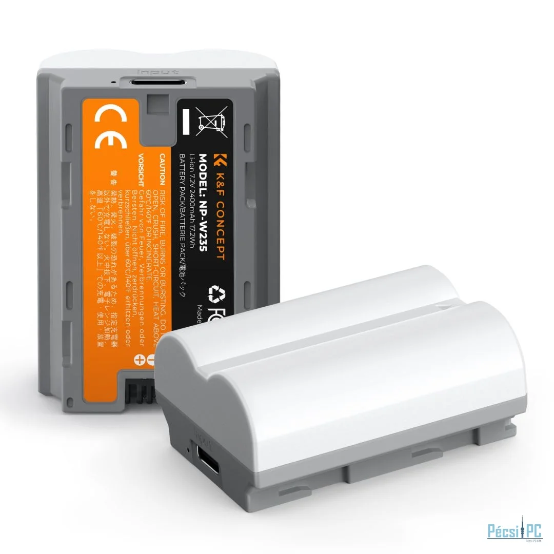 K&F Concept NP-W235 akkumulátor 2400mAh, USB-C csatlakozóval