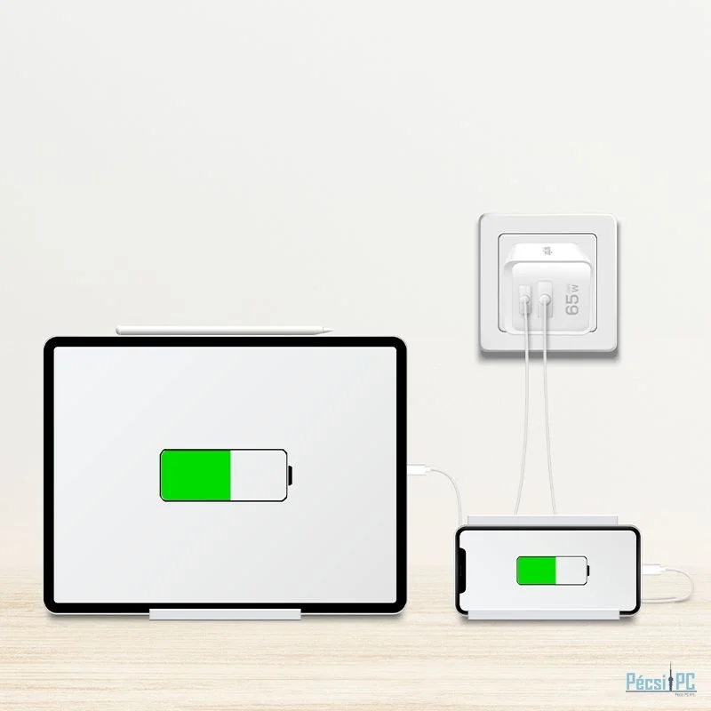 Logilink Dual USB socket adapter 65W White