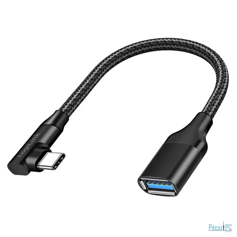 Logilink USB 3.2 Gen2 Type-C adapter, C/M 90° to USB-A/F 0,2m Black