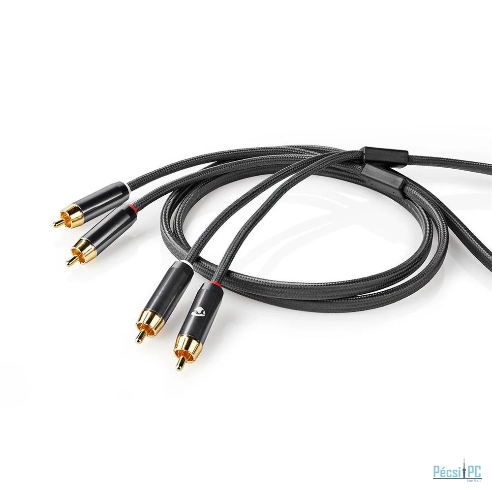 Nedis CATB24200GY10 2x RCA Male Stereo Audio Cable 1m Black