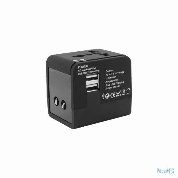 SBOX TA-23 Universal Travel Adapter Black