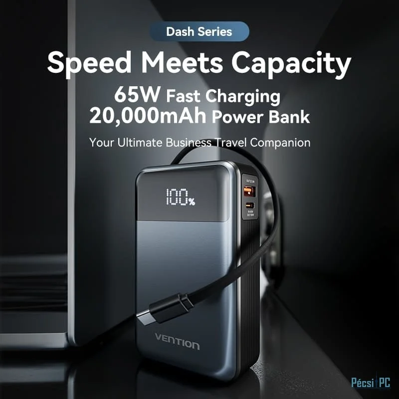Vention 20000mAh Power Bank Black