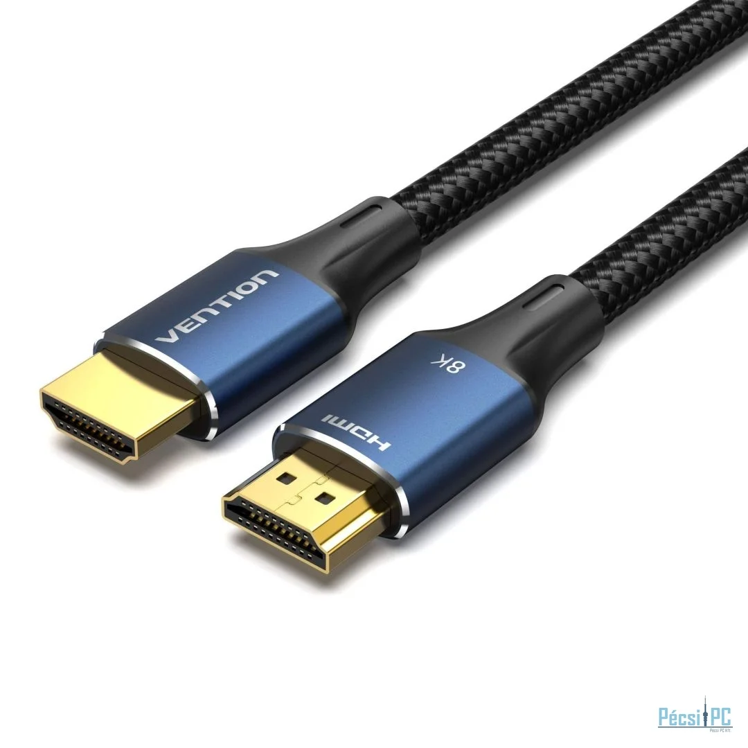 Vention Cotton Braided HDMI-A Male to Male HD Cable 8K 3m Blue Aluminum