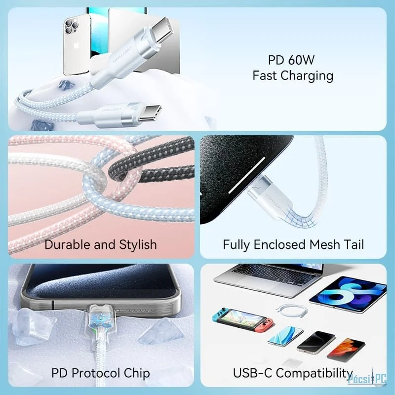 Vention USB 2.0 Type-C Male to Type-C Male 3A Cable 2m Black