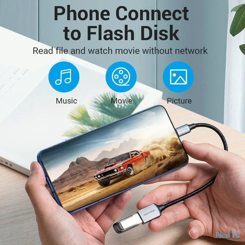 Vention USB 3.0 C Male to A Female OTG Cable 0,15m Gray