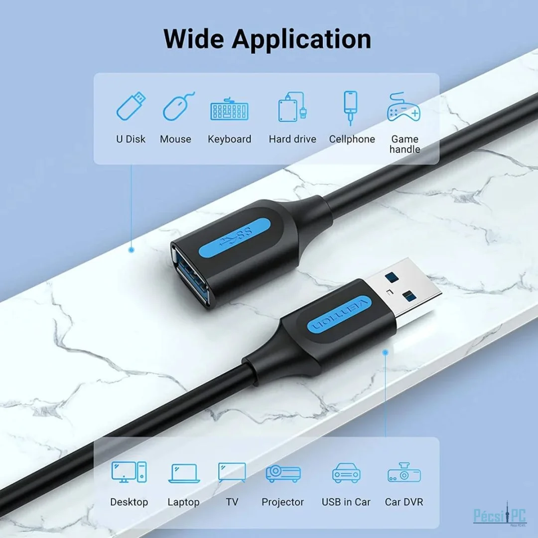 Vention USB 3.0 extension cable 2m Black