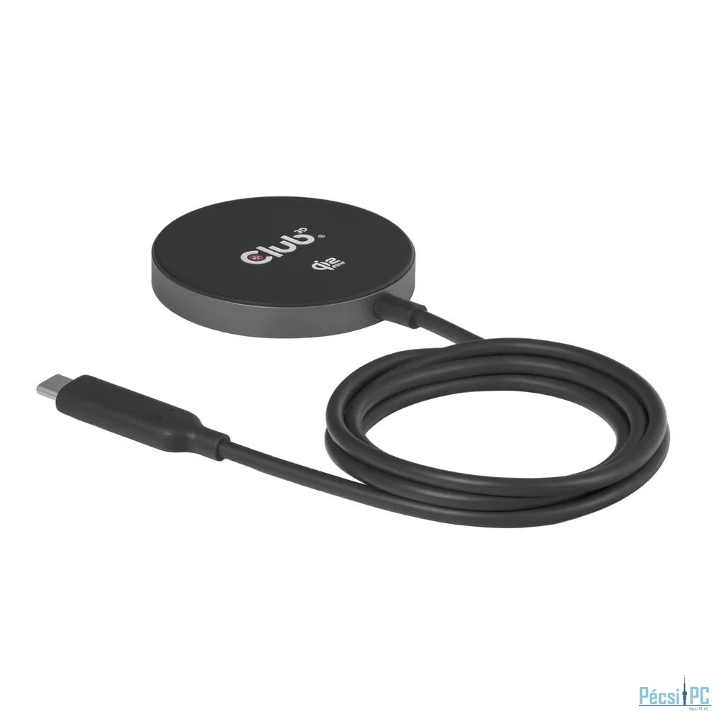Club3D CAC-3027 Qi2 25W Wireless Charger Black Qi Certified MagSafe Compatible Magnetic Pad