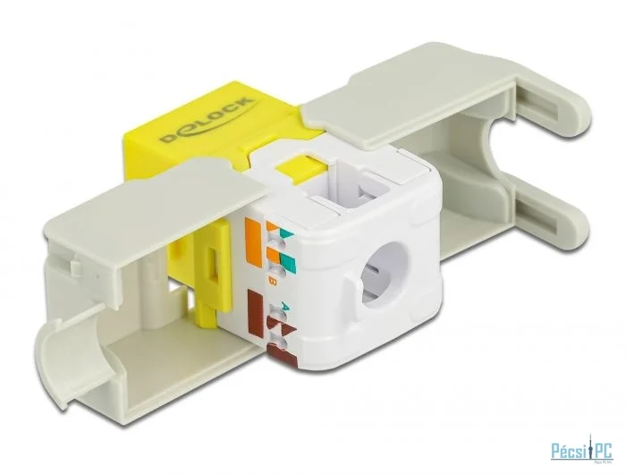 DeLock Keystone Module RJ45 jack > LSA Cat.6 UTP Yellow
