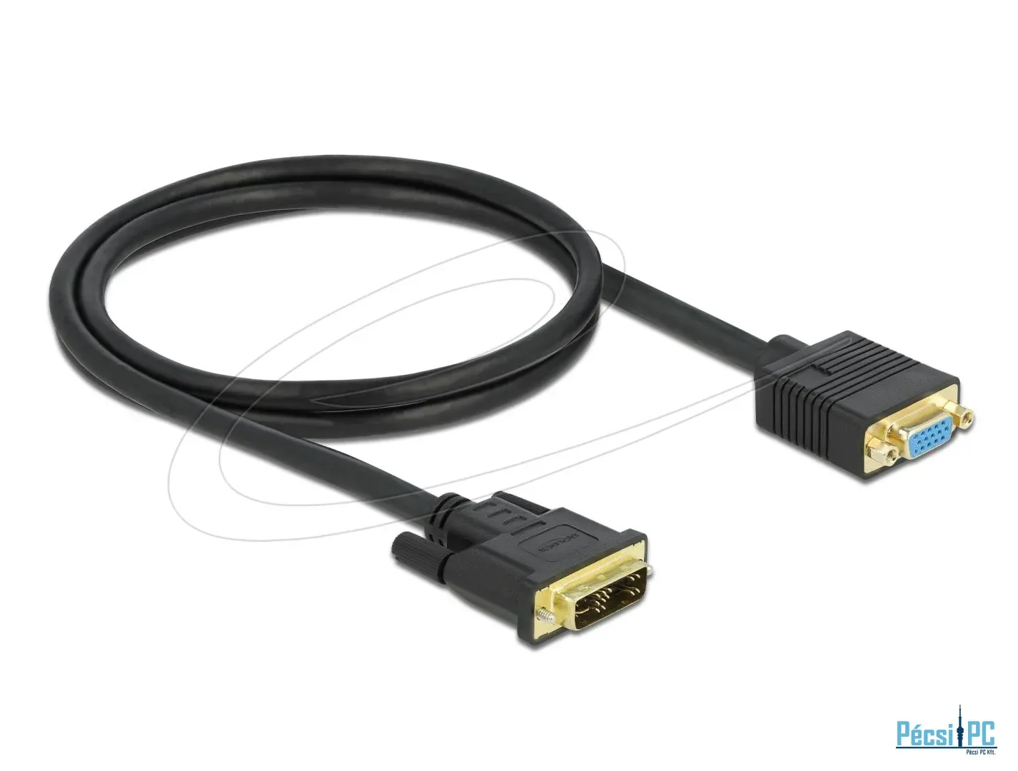 DeLock DVI 12+5 male to VGA female 1m Black