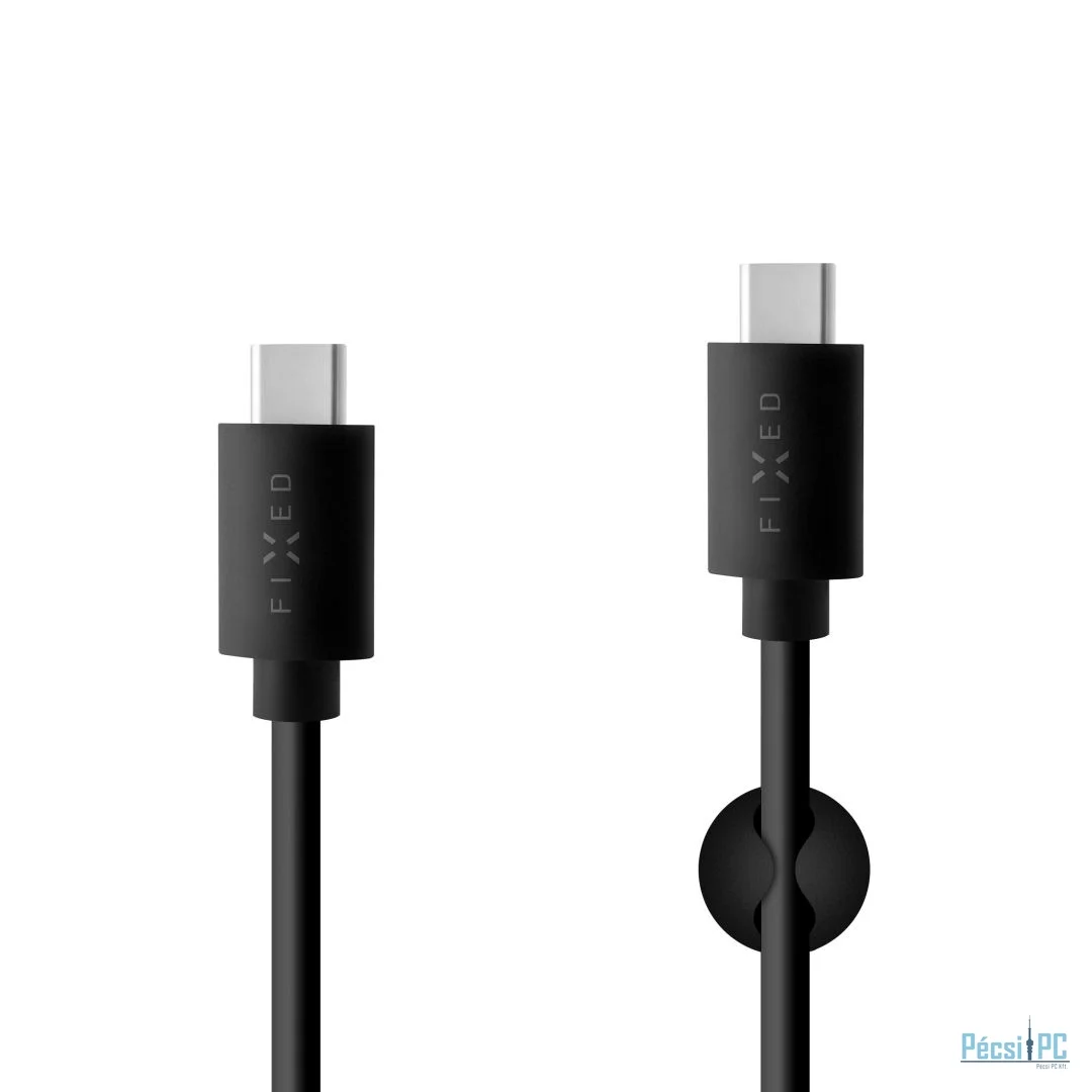 FIXED hosszú USB-C/USB-C kábel, 2m, fekete