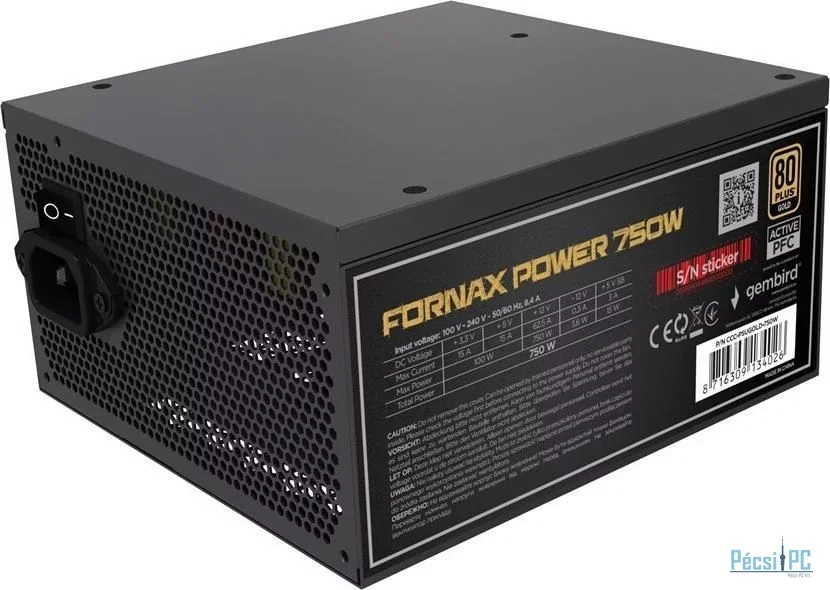 Gembird 750W 80+ Gold CCC-PSUGOLD-750W