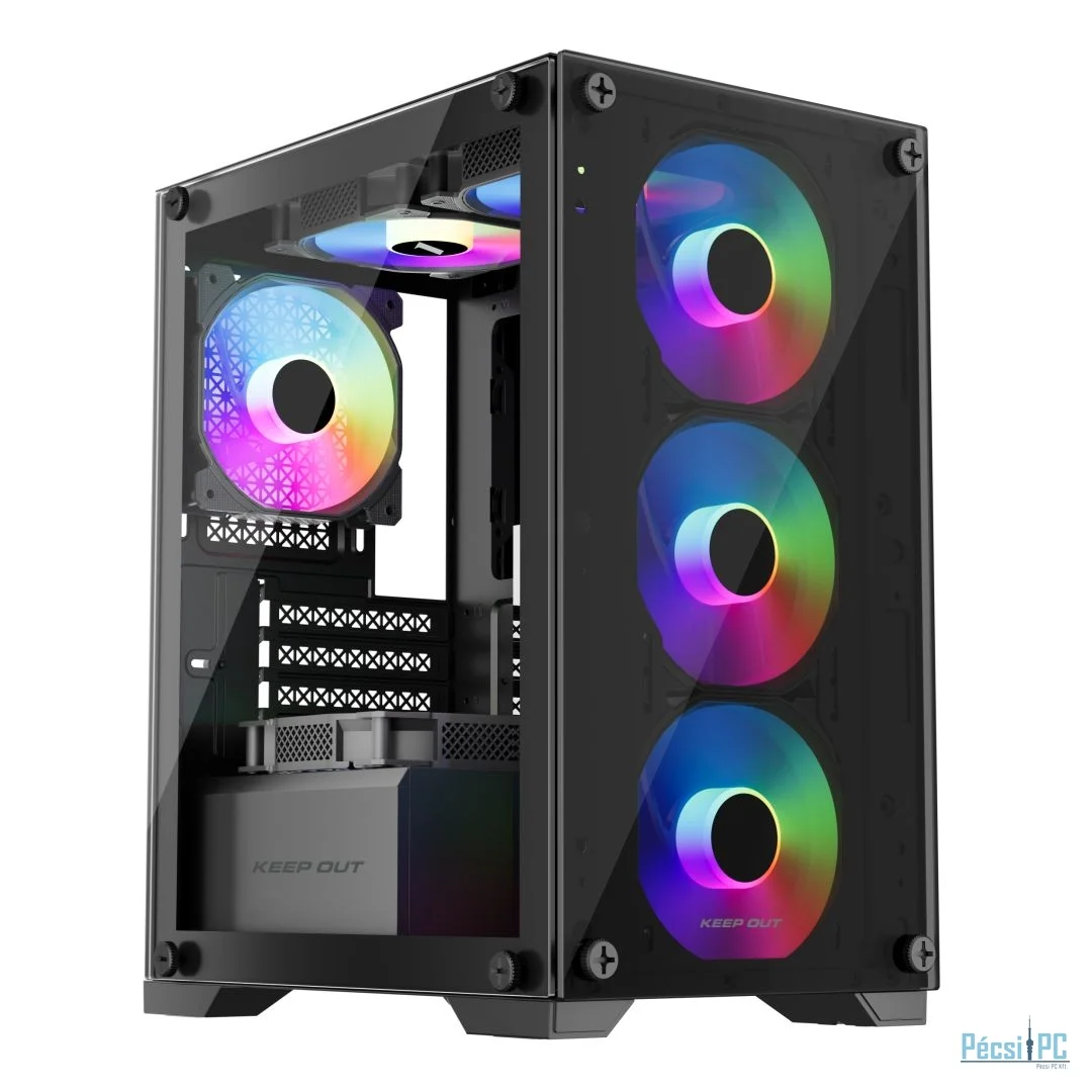 Keep Out XC-201 GLASS RGB Tempered Glass Black