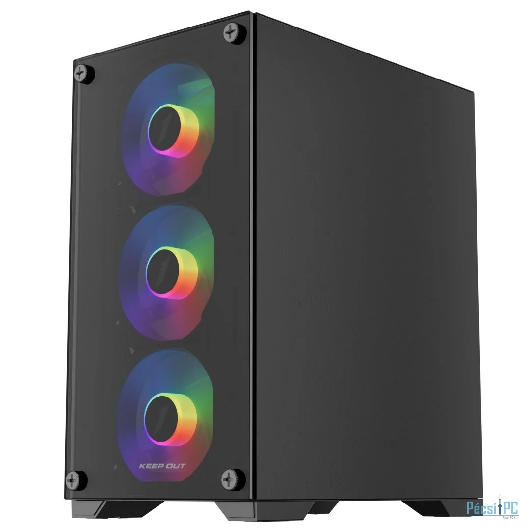 Keep Out XC-201 GLASS RGB Tempered Glass Black