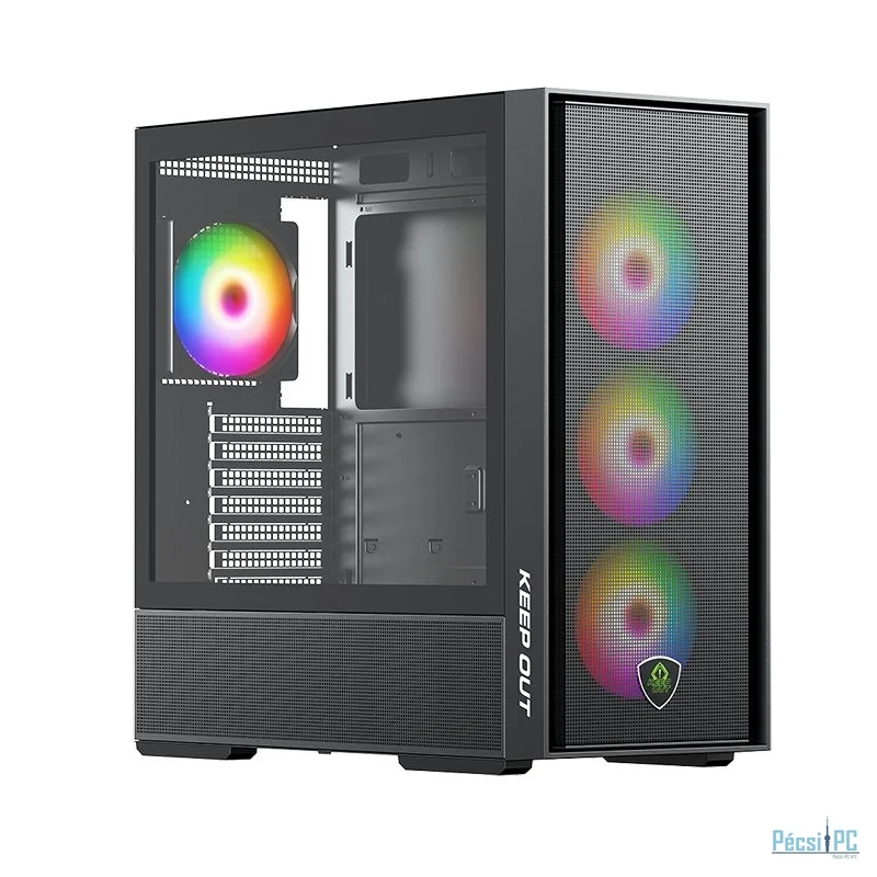 Keep Out XC-805 MESH Tempered Glass Black