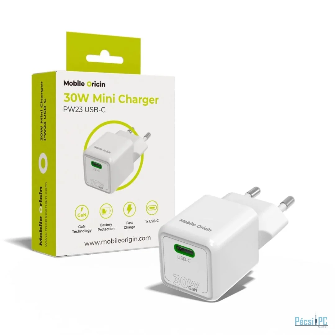 Mobile Origin 30W Mini Charger PW23 USB-C White