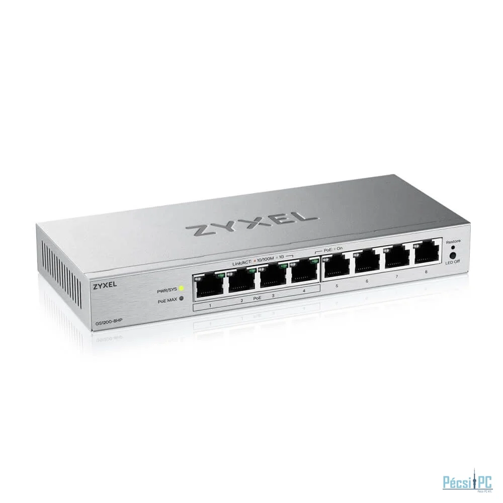ZyXEL GS1200-8HPv3 8-Port GbE Web Managed Switch