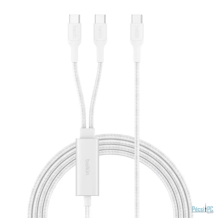 Belkin Braided USB-C to Dual USB-C Cable 1,5m White