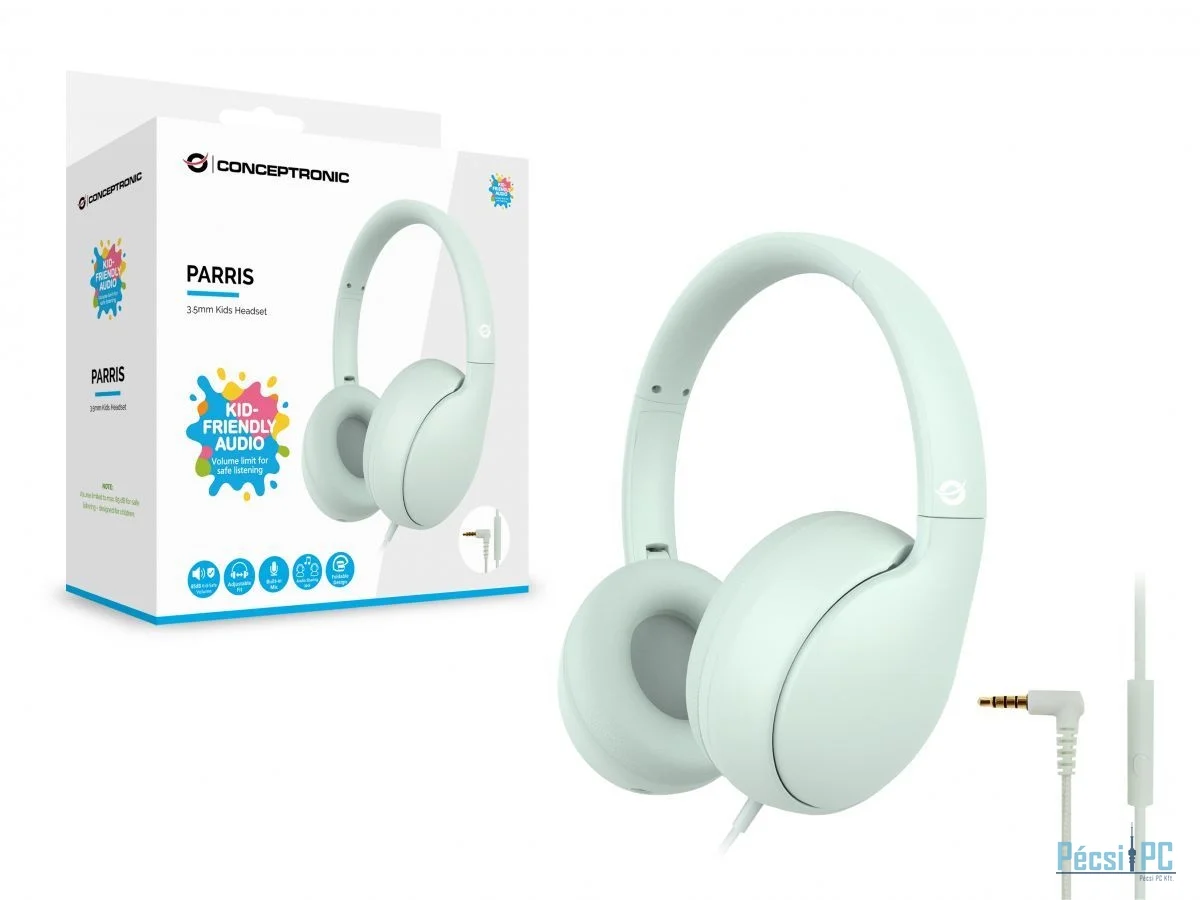 Conceptronic  PARRIS04GT 3.5mm Kids Headset Green
