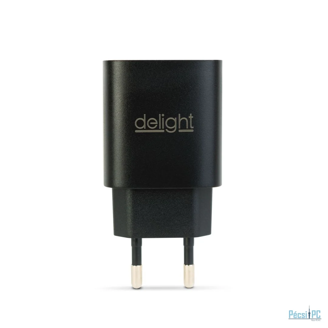 Delight USB Type-C + USB A PD20W Fast charger Black