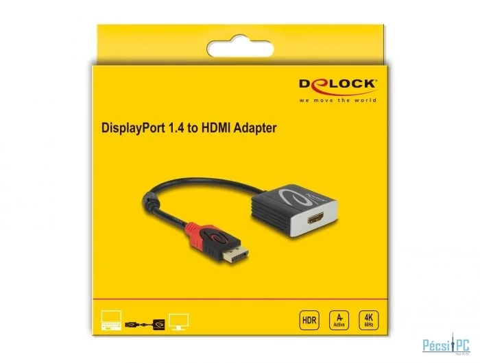 DeLock Active DisplayPort 1.4 to HDMI Adapter 4K 60 Hz (HDR) Black
