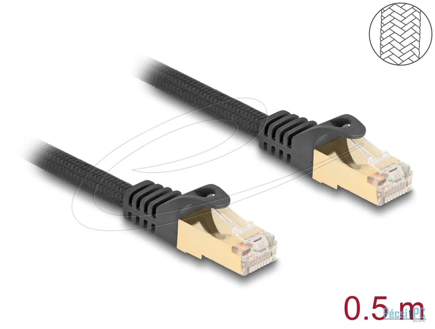 DeLock CAT6A S-FTP Patch Cable 0,5m Black