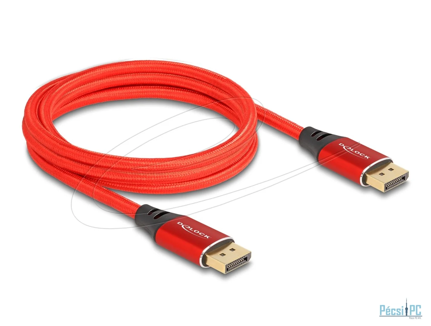 DeLock DisplayPort Cable 16K 60 Hz 2m Red Metal