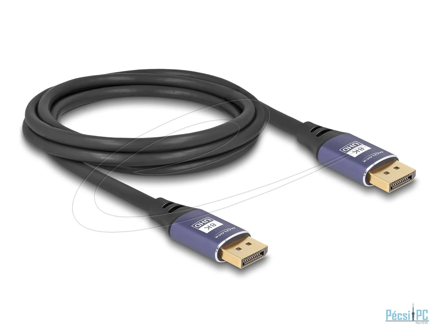 DeLock DisplayPort Cable 8K 60 Hz 2m Lila Metal