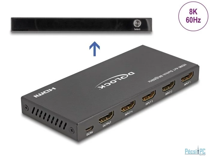 DeLock HDMI Switch 4 x HDMI in to 1 x HDMI out 8K 60 Hzt