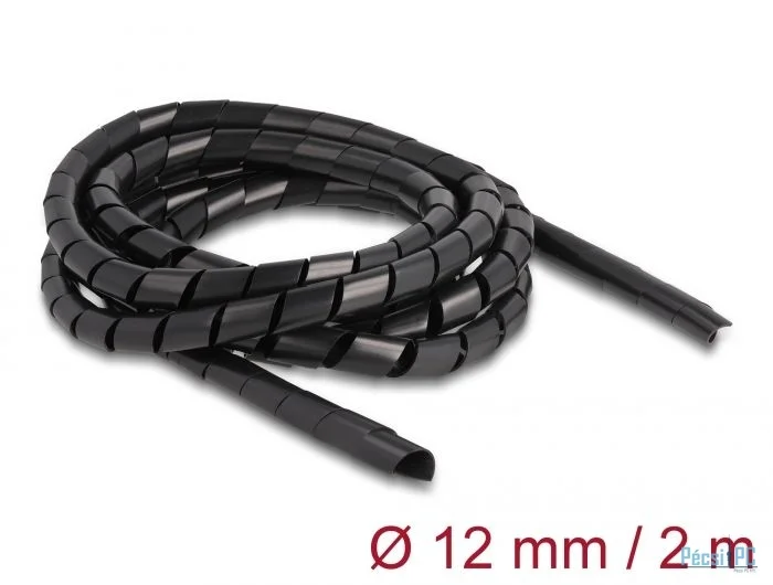 DeLock Spiral Hose flexible 2 m x 12 mm Black