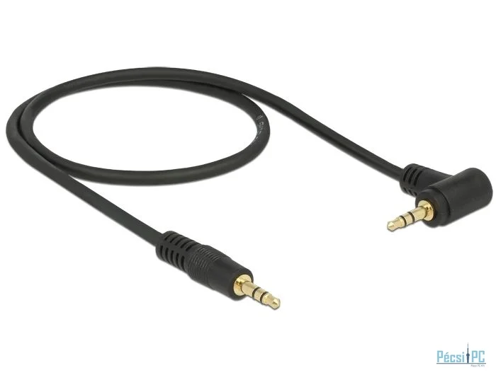 DeLock Stereo Jack Cable 3.5 mm 3 pin male > male angled 1m Black