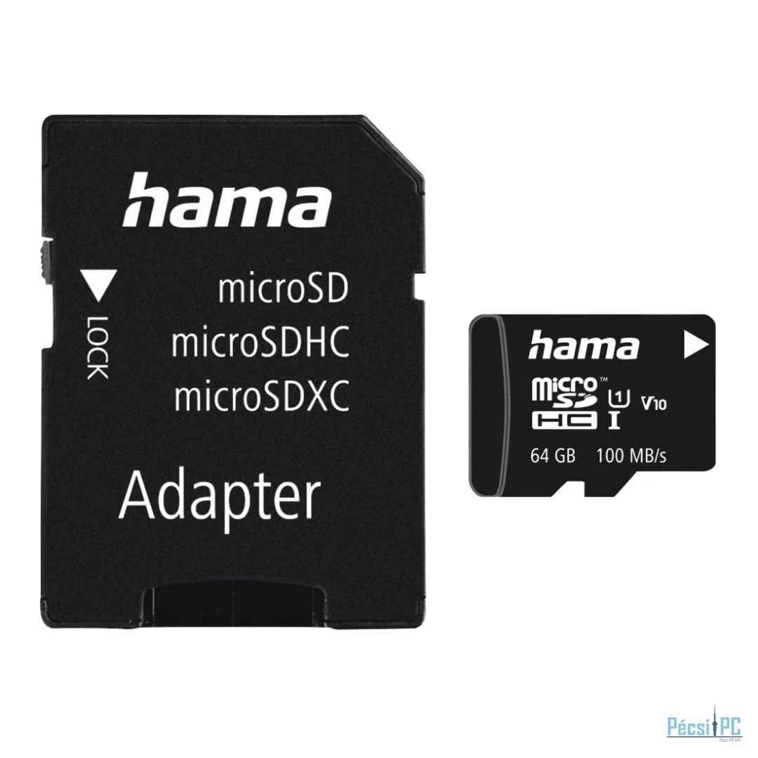 Hama 64GB microSDXC Class 10 UHS-I + Adapterrel