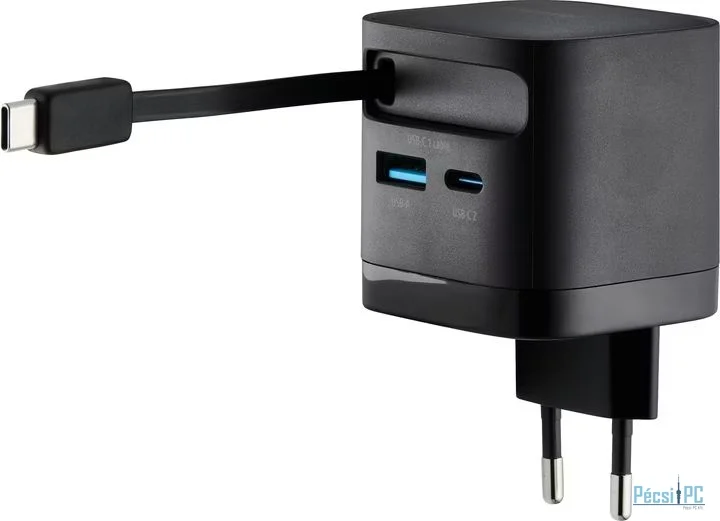 Intenso Compact Fast Charger 65W USB-C/USB-A Black