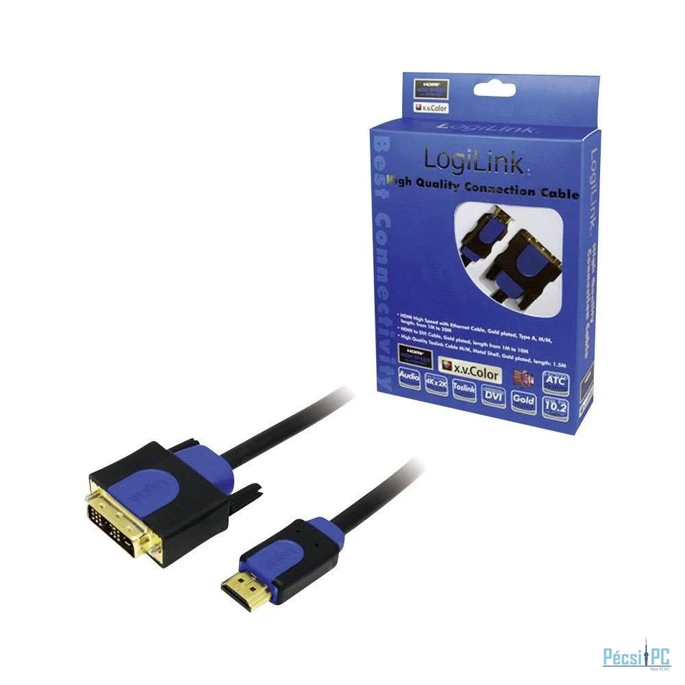 Logilink HDMI to DVI male/male cable 10m Black