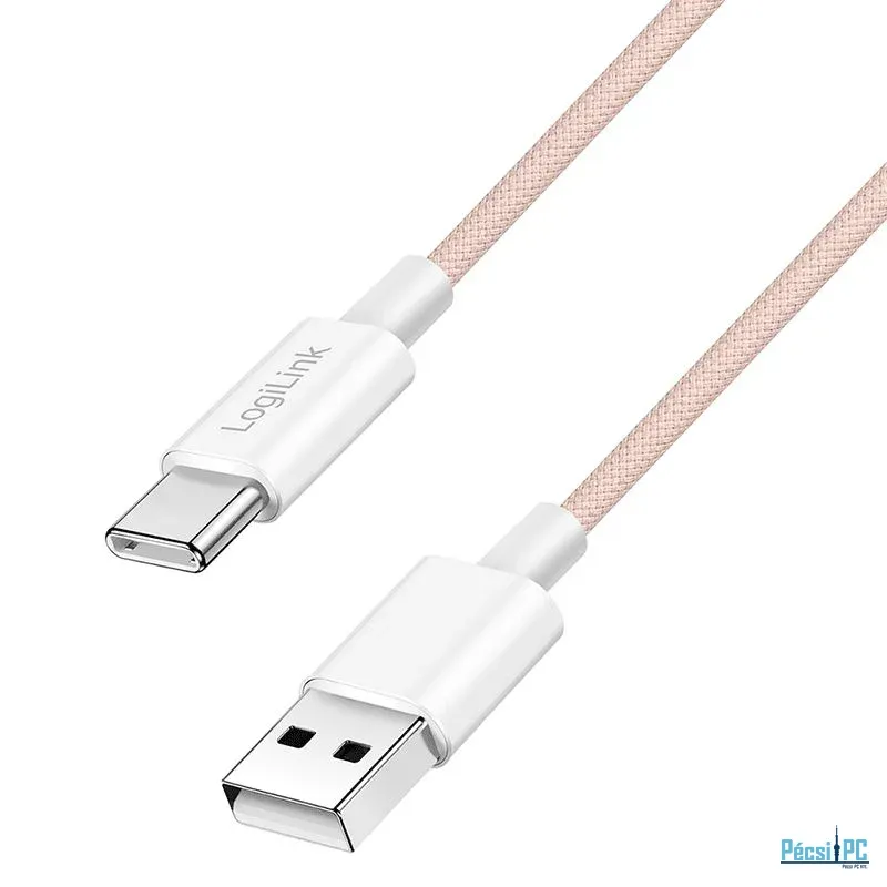 Logilink USB 2.0 Type-C C/M - A/M 60W cable 1m Pink