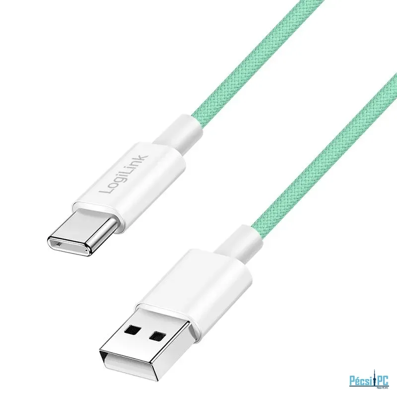 Logilink USB-A to USB-C male/male cable 0,5m Green