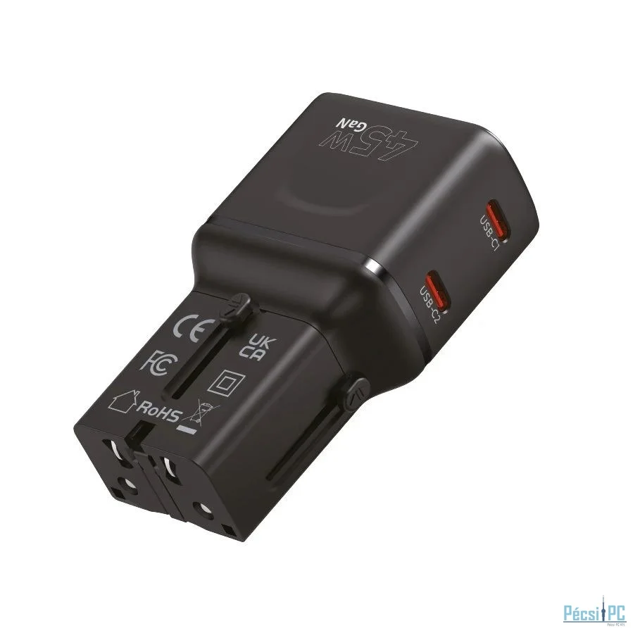 Mobile Origin 45W Travel Adapter EU/US/UK/AU PW26 Black