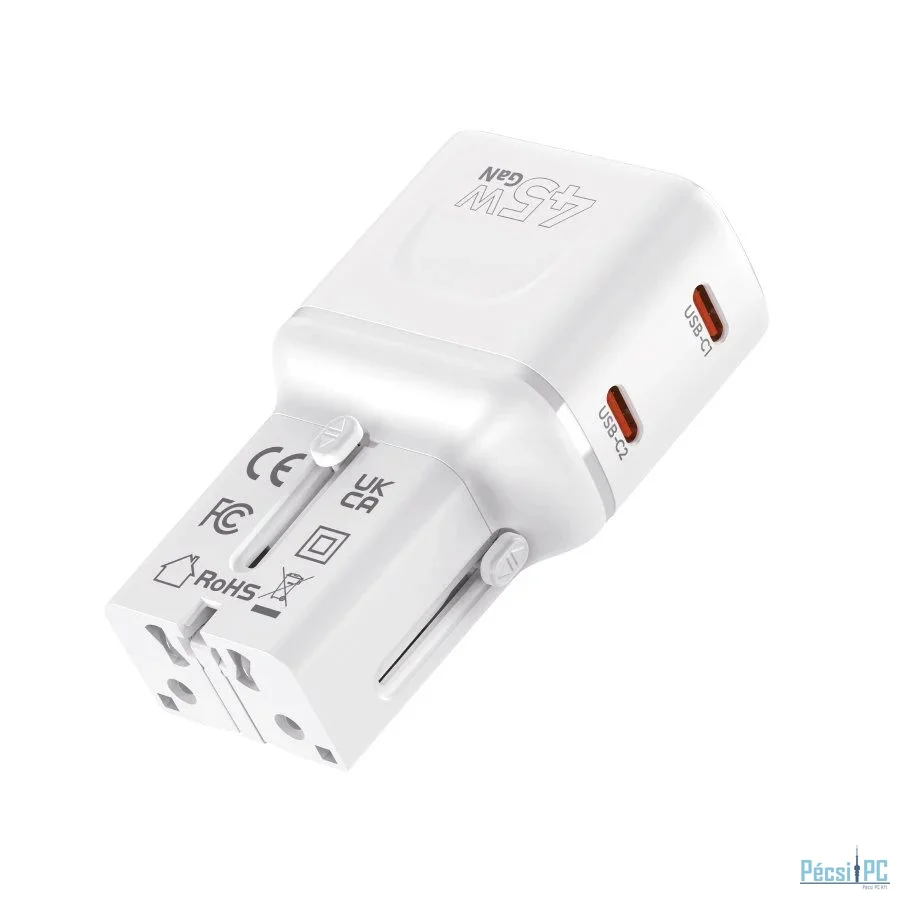Mobile Origin 45W Travel Adapter EU/US/UK/AU PW26 White
