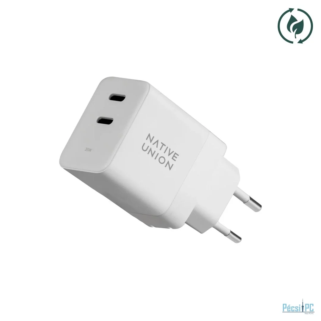 Native Union 35W Dual USB-C Fast GaN PD Wall Charger White